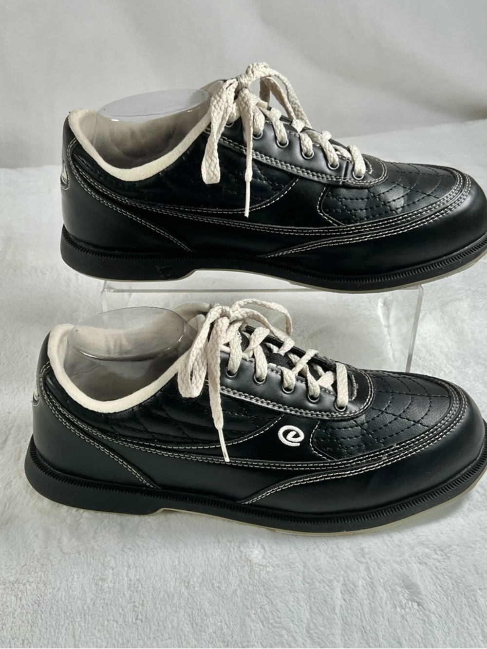 Dexter Turbo 2 Black Beige Lace- up Slide-Rite Bowling Shoes Men 10 D - Picture 3 of 11
